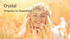  Presentation with summer holiday move - PPT theme having n in wreath of flower background and a blonde colored foreground