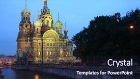  Presentation with russia - Slides featuring na-krovi cathedral st petersburg background and a wine colored foreground