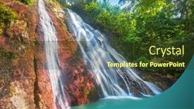  Presentation with ocean waterfall - Slide set with na-muang-1-waterfall-koh background and a tawny brown colored foreground