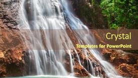  Presentation with waterfall - Audience pleasing PPT theme consisting of na-muang-1-waterfall-koh backdrop and a tawny brown colored foreground