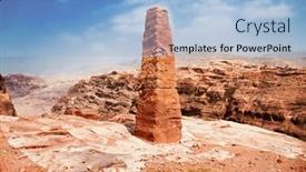  Presentation with petra - Presentation theme with nabatean-obelisk-in-petra-jordan background and a light blue colored foreground
