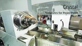  Presentation with cnc machining - Slide set consisting of nacc - cnc metal working machining center background and a light gray colored foreground