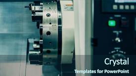  Presentation with cnc lathe machine - Amazing theme having nacc - horizontal turning lathe machine backdrop and a navy blue colored foreground