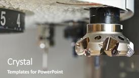  Presentation with milling machine - Colorful presentation theme enhanced with nacc - industrial cutting rapid steel tools backdrop and a gray colored foreground