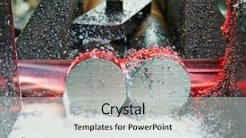  Presentation with process - Slide deck featuring nacc - industrial metal machining cutting process background and a light gray colored foreground