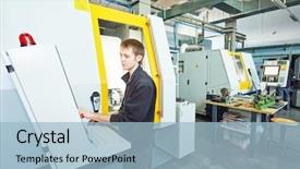  Presentation with cnc machine tool milling - Cool new theme with nacc - mechanical industrial worker at cnc backdrop and a  colored foreground