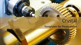  Presentation with gear - Beautiful PPT layouts featuring nacc - metal working gear machining backdrop and a gold colored foreground