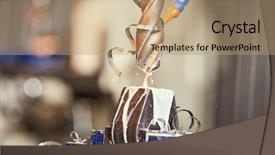  Presentation with drilling - Audience pleasing presentation design consisting of nacc - metalworking drilling process backdrop and a coral colored foreground