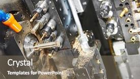  Presentation with industry - Beautiful presentation design featuring nacc - metalworking industry close-up view backdrop and a violet colored foreground