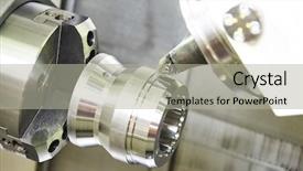  Presentation with factory machine - Colorful PPT theme enhanced with nacc - modern metal working machine backdrop and a light gray colored foreground