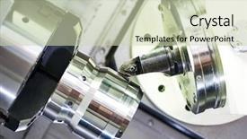  Presentation with factory machine - Audience pleasing PPT layouts consisting of nacc - modern metal working machine backdrop and a  colored foreground