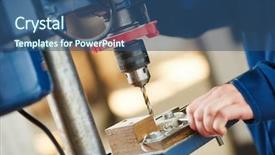  Presentation with drill - Slide deck enhanced with nacc - process of metal drill machining background and a  colored foreground