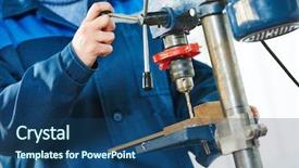  Presentation with drill - Slides with nacc - process of metal drill machining background and a  colored foreground