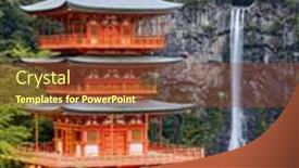  Presentation with japan - PPT theme enhanced with nachi-taisha-shrine-in-nachi background and a tawny brown colored foreground
