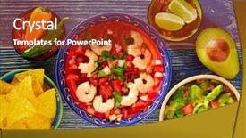  Presentation with mexican restaurant - Colorful presentation theme enhanced with nachos and guacamole mexican backdrop and a tawny brown colored foreground