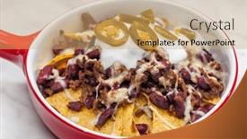  Presentation with nachos - PPT layouts enhanced with nachos-baked-with-mince-beef background and a coral colored foreground