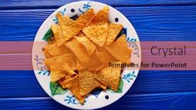  Presentation with nachos - Amazing presentation theme having mexican plate over blue backdrop and a gold colored foreground