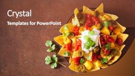 Presentation with jalapeno - Slide deck with nachos loaded with salsa cheese background and a tawny brown colored foreground
