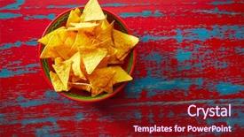 Presentation with food tortilla - Slides with nachos mexican food tortilla background and a tawny brown colored foreground