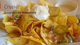  Presentation with nachos - Audience pleasing slides consisting of texmex - nachos mexican snacks fried corn backdrop and a yellow colored foreground