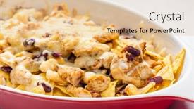  Presentation with nachos - Presentation theme having nachos-with-chicken-meat-red background and a lemonade colored foreground