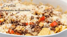  Presentation with nachos - PPT theme having nachos-with-minced-beef-red background and a lemonade colored foreground