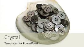  Presentation with shell - Audience pleasing presentation consisting of nacre-buttons-on-a-nacre backdrop and a mint green colored foreground