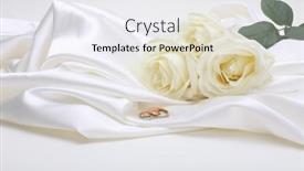  Presentation with flower wedding - PPT layouts having nacre-wave-fabric-silk background and a white colored foreground