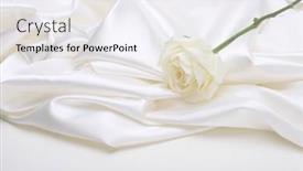  Presentation with abstract wave - Presentation theme consisting of nacre-wave-fabric-silk background and a sky blue colored foreground