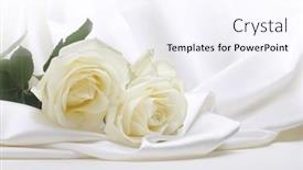  Presentation with abstract wave - Theme having nacre-wave-fabric-silk background and a sky blue colored foreground