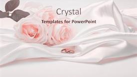  Presentation with flower wedding - PPT theme with nacre-wave-fabric-silk background and a lemonade colored foreground