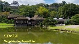  Presentation with japanese - PPT layouts featuring nagahama castle and japanese garden background and a  colored foreground