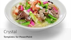  Presentation with japanese ramen - Presentation theme consisting of nagasaki-champon-noodle-soup-japanese background and a light gray colored foreground