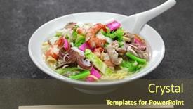  Presentation with japanese ramen - Amazing slide deck having nagasaki-champon-noodle-soup-japanese backdrop and a tawny brown colored foreground