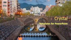  Presentation with traditional japan - Presentation having nagasaki-japan-cityscape-and-traditional background and a tawny brown colored foreground