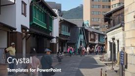  Presentation with tourists - Amazing PPT layouts having nagasaki-japan-october-22-2018 backdrop and a dark gray colored foreground