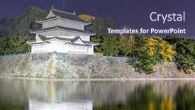  Presentation with japan castle - Amazing slides having nagoya-castle-japan-at-night backdrop and a tawny brown colored foreground