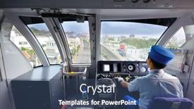  Presentation with conductor - Presentation design with senior adult measuring blood pressure concept background and a gray colored foreground