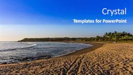  Presentation with female and beach - Slide deck featuring nahualapa-beach-aposentillo-chinandega background and a cobalt blue colored foreground