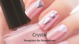  Presentation with beauty salon design - Presentation theme having art manicure fashion modern design background and a lemonade colored foreground