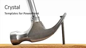  Presentation with nail - Slides featuring nail-catcher and nail isolated background and a white colored foreground