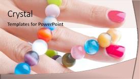  Presentation with nail salon - Colorful slide deck enhanced with nail design - manicre treatment at the wellness backdrop and a coral colored foreground