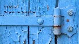  Presentation with wall paint - Audience pleasing PPT layouts consisting of nail door - blue peeling paint backdrop and a light blue colored foreground