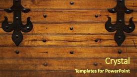  Presentation with metal - Audience pleasing PPT layouts consisting of nail door - metal hinges on wooden background backdrop and a tawny brown colored foreground