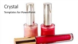  Presentation with lipstick - Beautiful slides featuring nail polish and lipstick on a white background backdrop and a white colored foreground