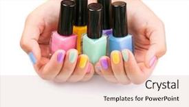  Presentation with nail art - Slides with nail polish art manicure multi background and a lemonade colored foreground