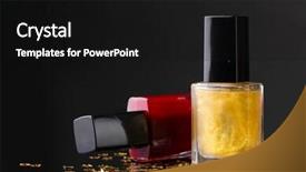 Presentation with nail - Theme with trendy golden accessories red - nail polish bottles on black background and a black colored foreground