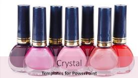  Presentation with nail - Audience pleasing presentation design consisting of nail polish isolated on white background backdrop and a coral colored foreground