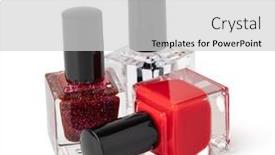  Presentation with nail - Cool new slide deck with nail-polish-isolated-on-white backdrop and a light gray colored foreground
