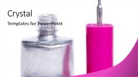  Presentation with nail - Cool new theme with nail polish isolated on white background backdrop and a white colored foreground